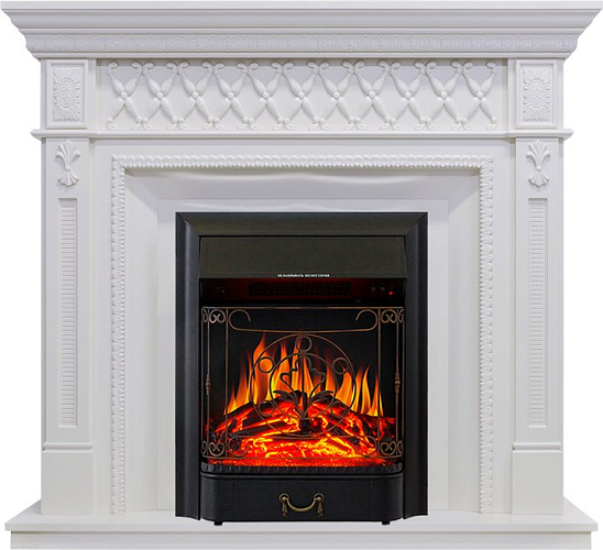Royal Flame Alexandria очаг Majestic FX Black белый дуб_0